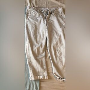 Casual Cream Capris